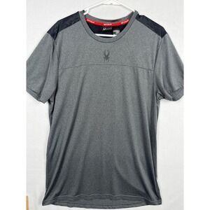Spyder Active Shirt Mens Medium Gray Digital Camo Back Yoke Performance Tee M